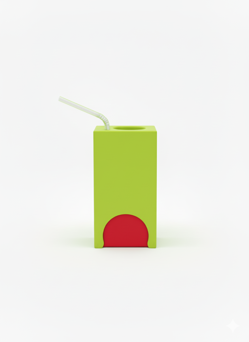 SquishStop juice box holder in hi-viz yellow and green