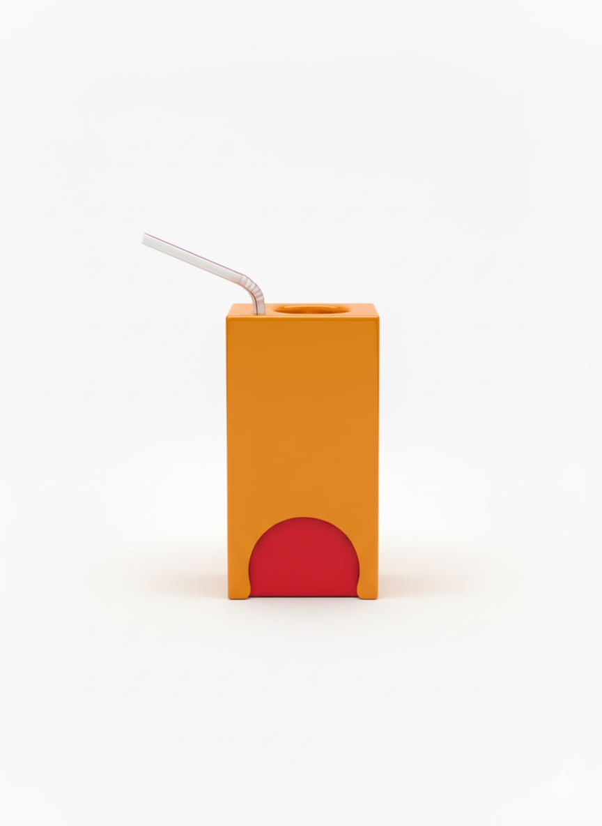 SquishStop juice box holder in orange